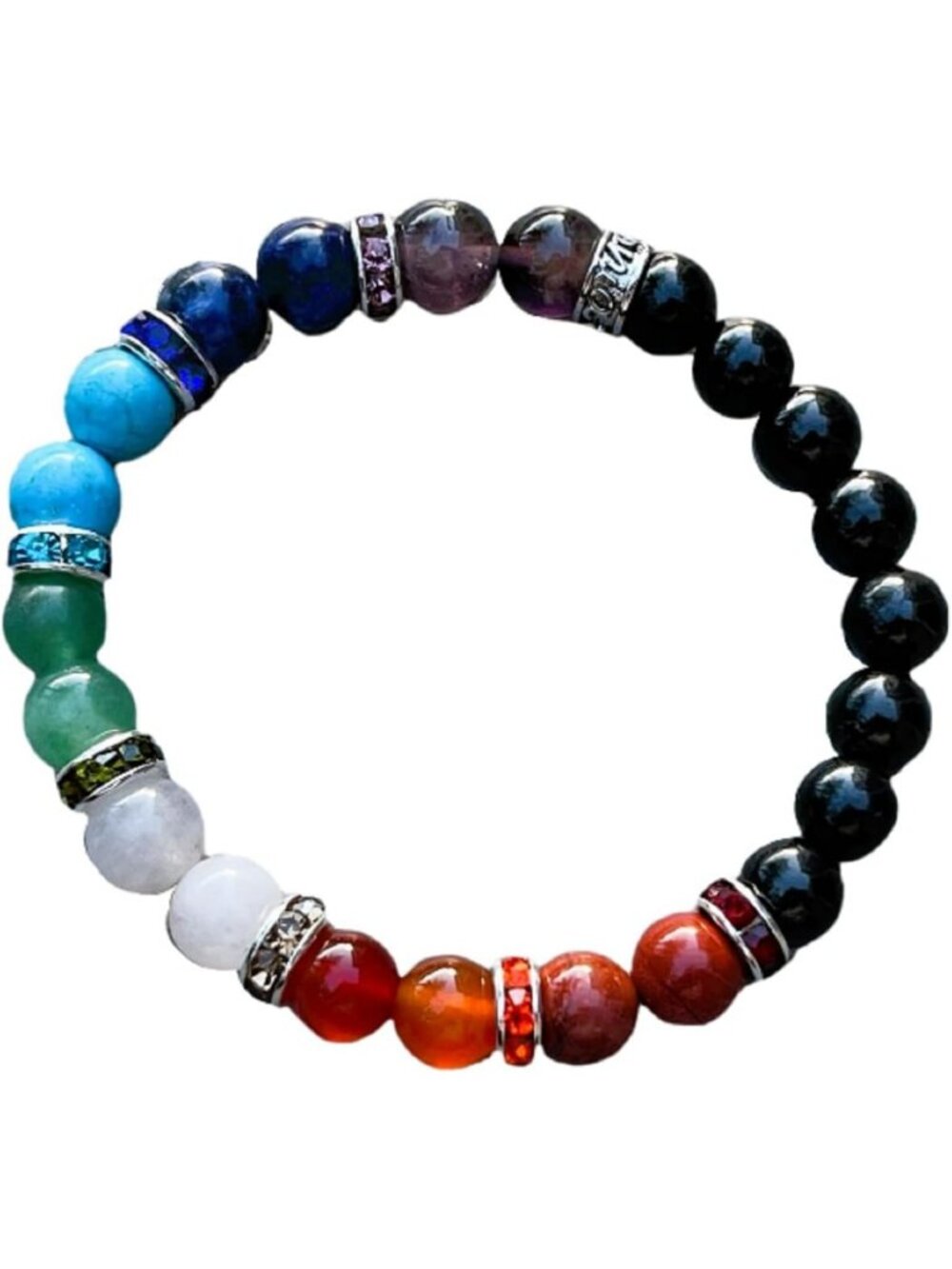 Crystal Bead Stretch Bracelet, Genuine Gemstone Jewelry, Healing Gift for All